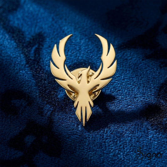 Minimalist Silver Phoenix Suit Pin - Personalized Lapel Brooch - Father's Day & Wedding Gift