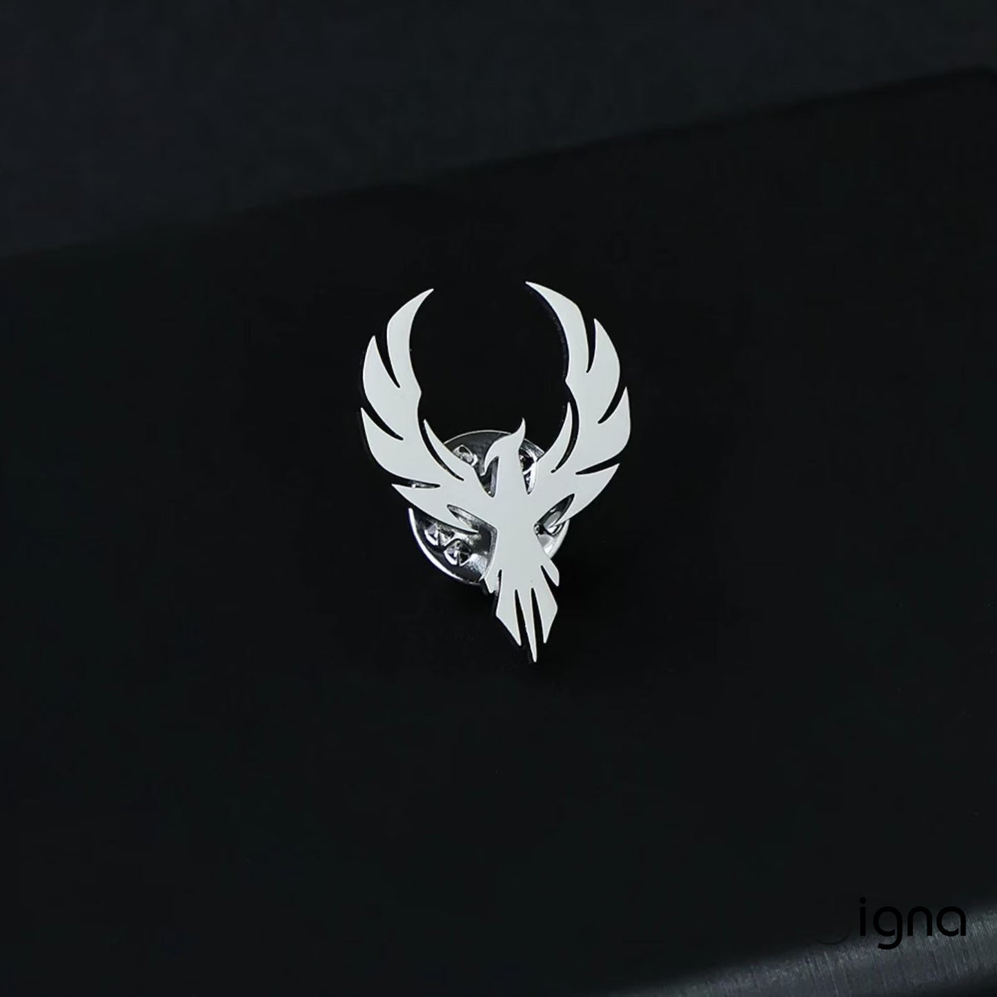 minimalist silver phoenix suit pin - personalized lapel brooch - father's day & wedding gift