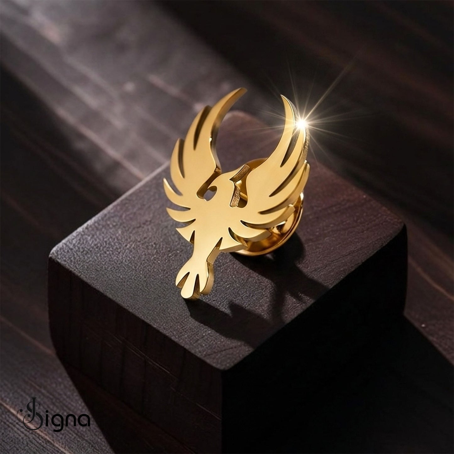 signa phoenix lapel pin for men 18k gold plated personalized suit brooch groomsmen gift