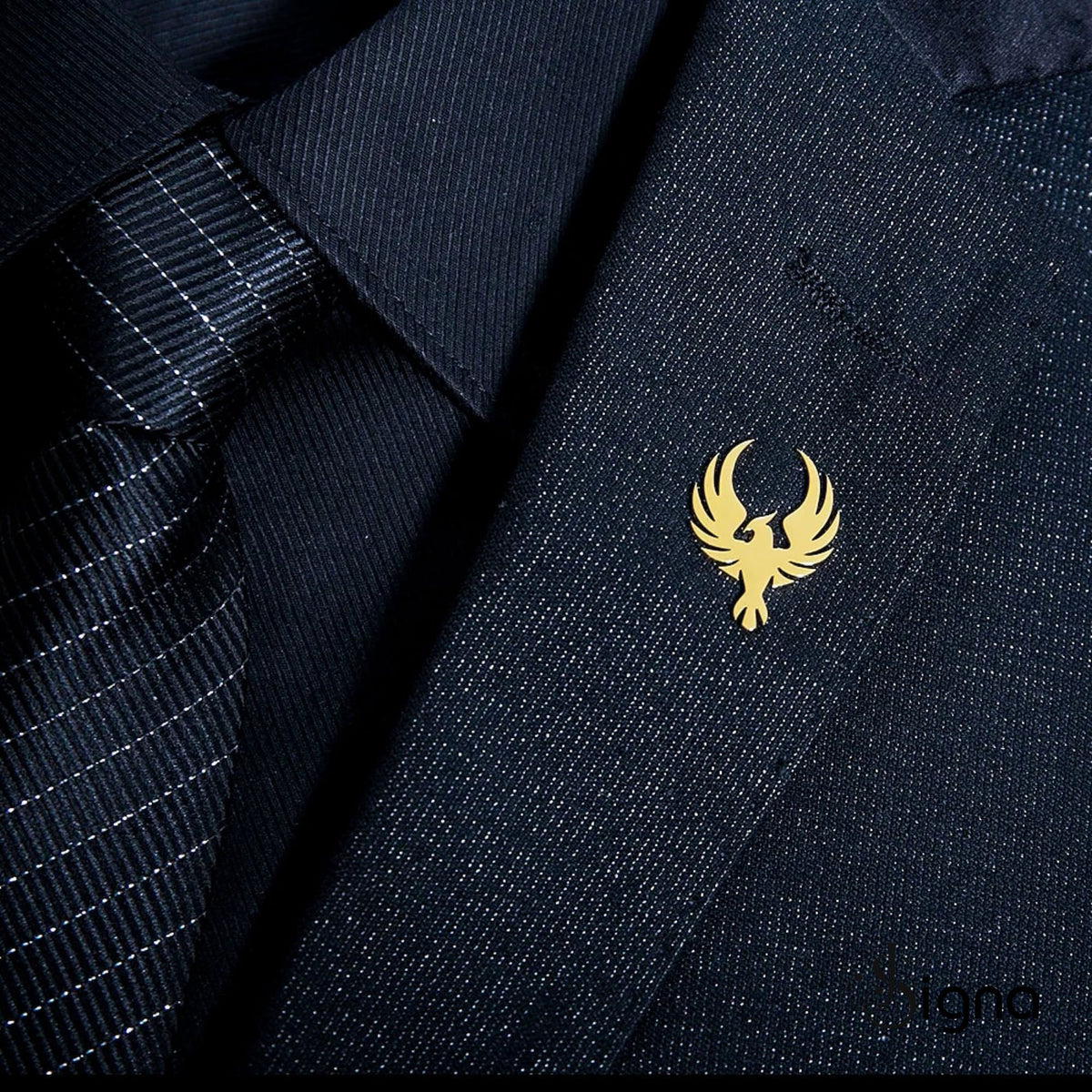 signa phoenix lapel pin for men 18k gold plated personalized suit brooch groomsmen gift